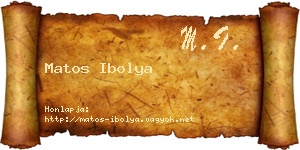 Matos Ibolya névjegykártya